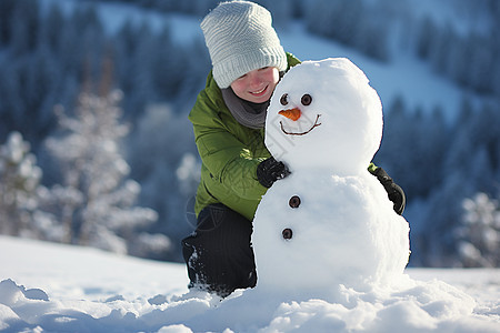 堆雪人乐趣图片