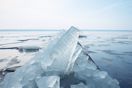 冰海边的冰块图片