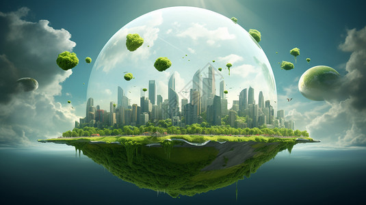 绿色地球城市背景图片