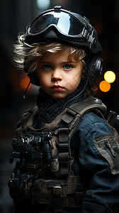 武装特警男孩背景图片