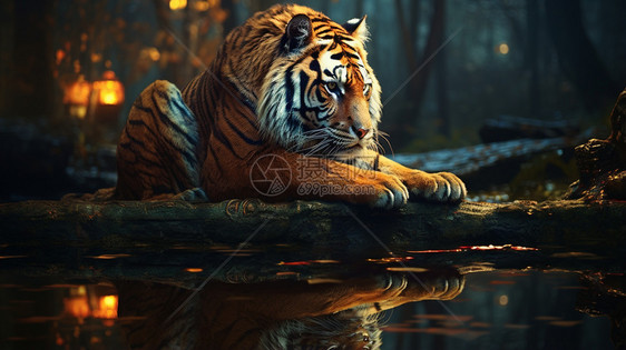 丛林中的野生老虎图片