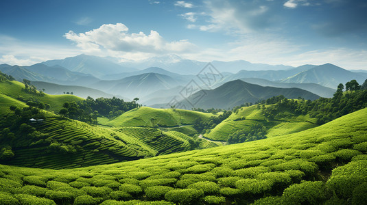 乡村农业种植的茶园景观图片