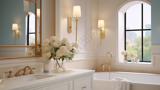 优雅朴素的欧式浴室装潢图片