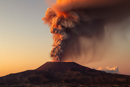 火山喷发中图片