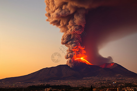 火山大爆发图片