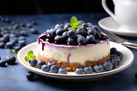 浓郁的蓝莓蛋糕图片