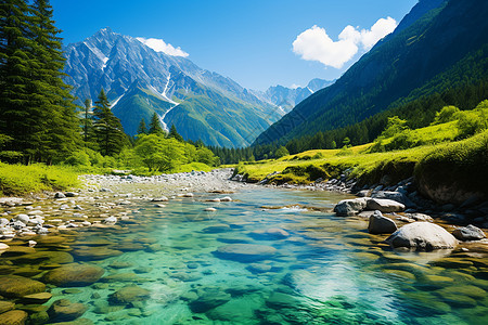 青天白日山水间高清图片