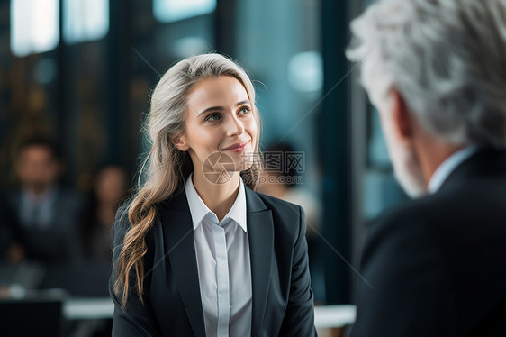 会议中的商务女士图片