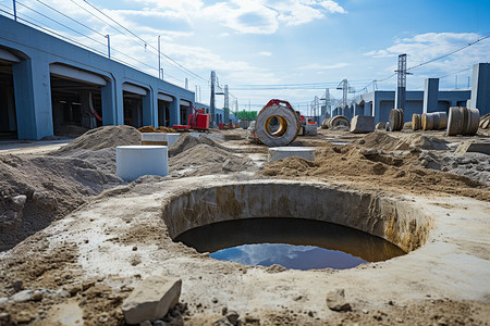 城市中的地面基础设施图片