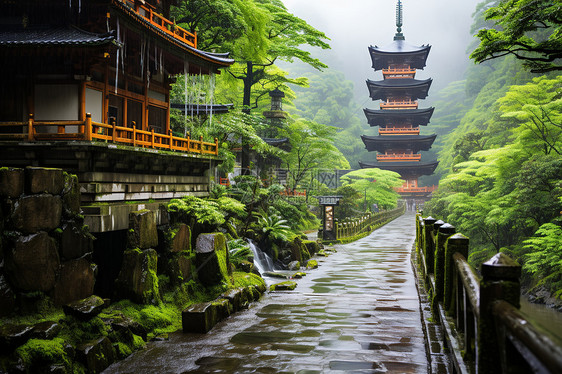 户外的寺庙建筑图片