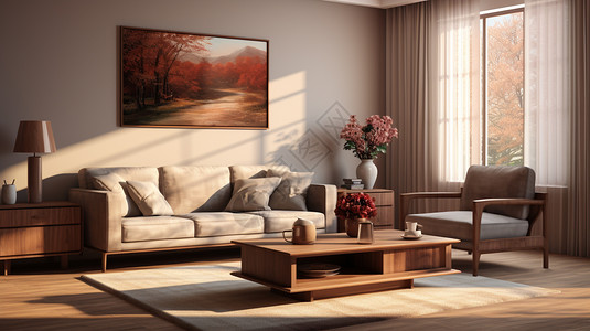 现代典雅的客厅装潢背景图片