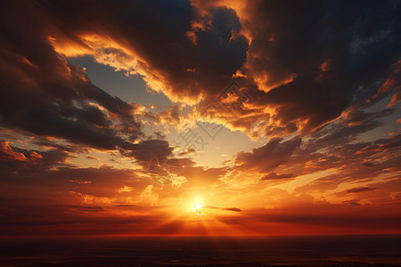 美丽的夕阳云朵背景图片
