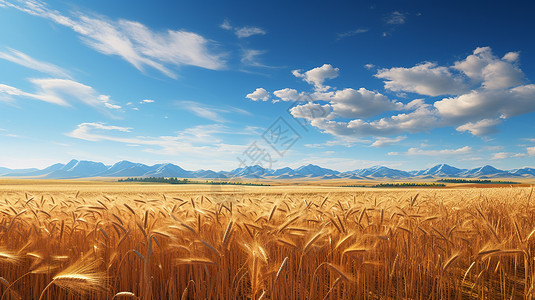 等待收割的秋天稻田插图图片