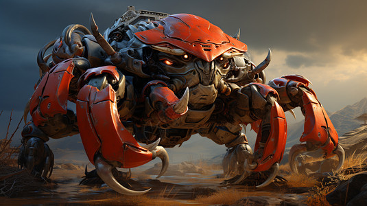 创意科技的螃蟹机甲战士背景图片