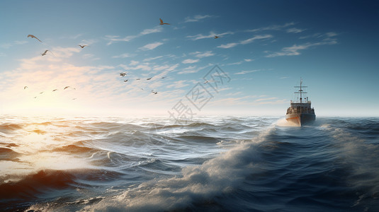 出海打鱼的船只背景图片