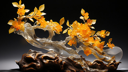 手工雕刻的立体花朵装饰图片