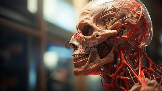 精密的人体骨骼血管模型图片