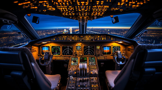 飞机驾驶舱的控制台图片