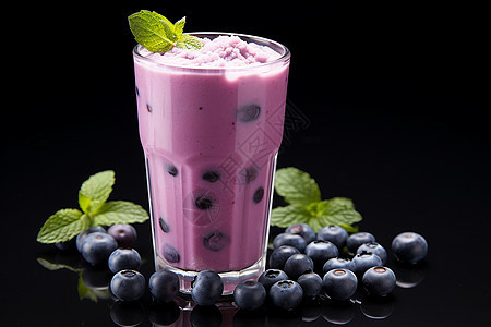 蓝莓奶茶背景图片