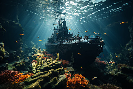 海底探险的船图片