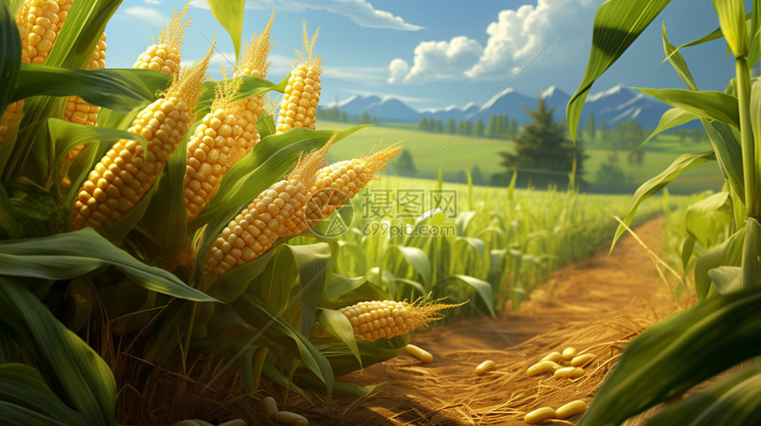 田中的玉米图片