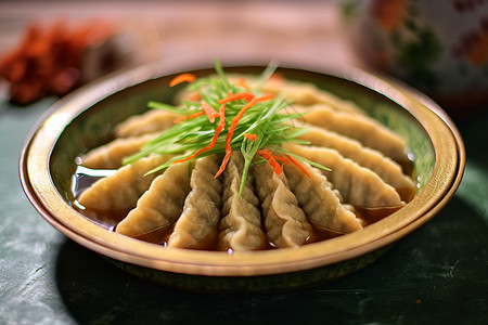碗中的饺子图片