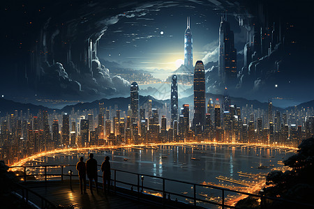 未来的城市风景图片