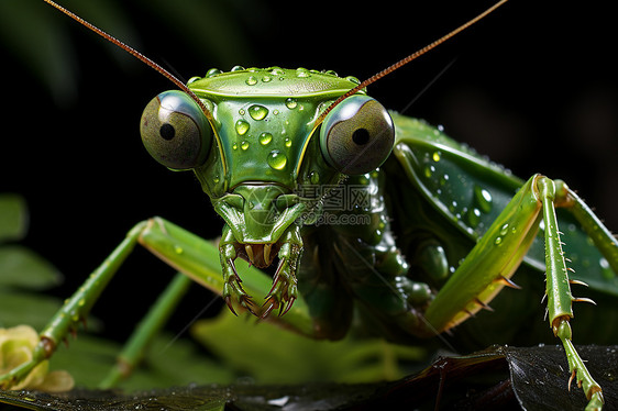 微光下的螳螂图片
