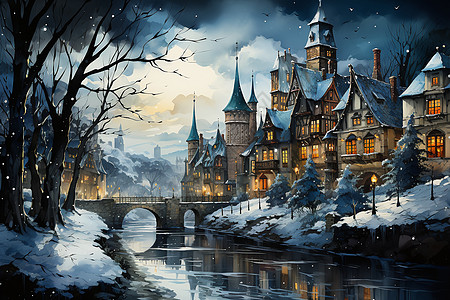 雪后的城堡图片