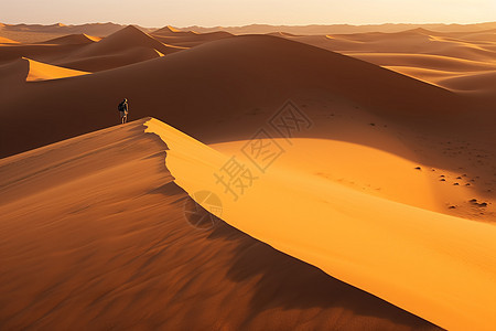 沙漠里的冒险旅行家图片