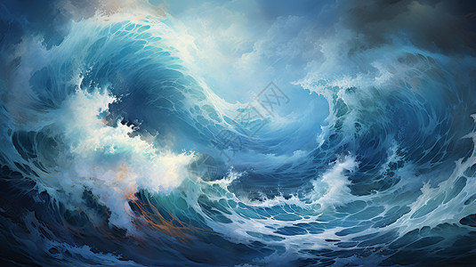 海洋中的海浪背景图片