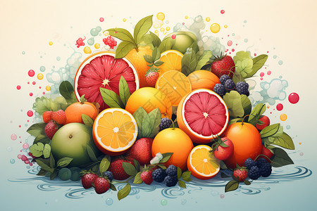 彩色的水果图背景图片