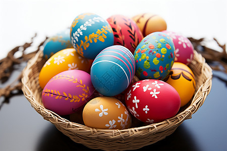 五彩斑斓的复活节彩蛋背景图片