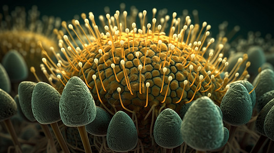 实验室显微镜下的花粉概念图图片