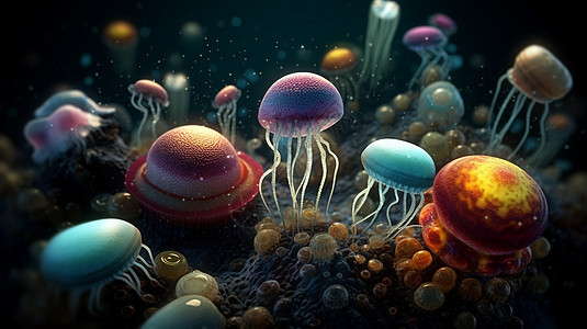 实验室环境中的微观海洋生物图片