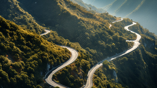 山地上的公路背景图片