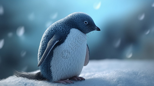 雪中可爱的企鹅图片