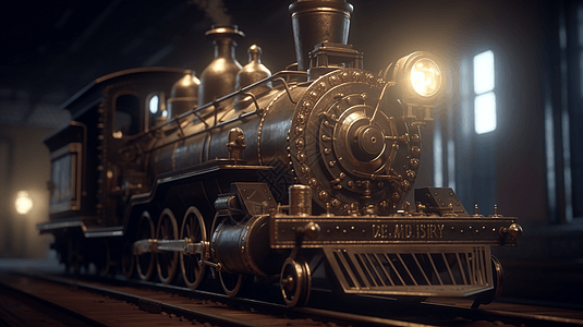 历史悠久的蒸汽机火车背景图片