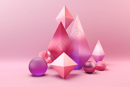 几何形状粉色钻石排列图片