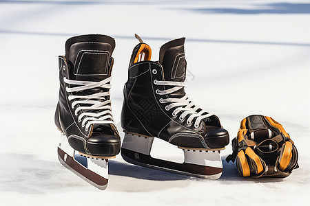 冰面上的溜冰鞋图片