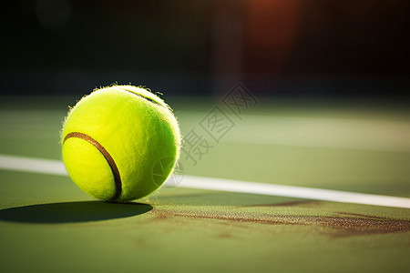 网球场上的网球图片