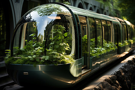 绿色公共交通背景图片