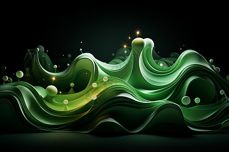 沉浸式的绿色浪潮图片