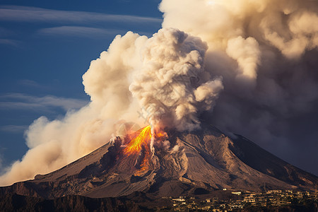 自然的火山喷发图片