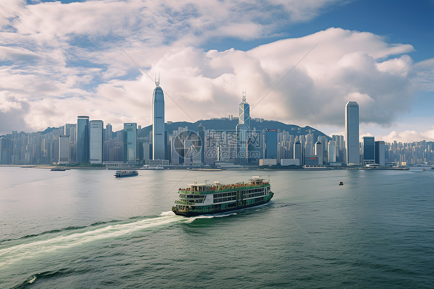 维多利亚港美丽的风景图片