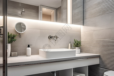 现代浴室清新现代主义洗手间背景