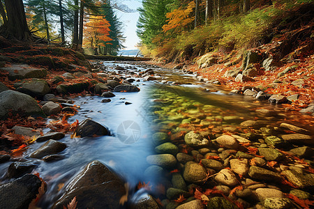 河岸的秋色图片