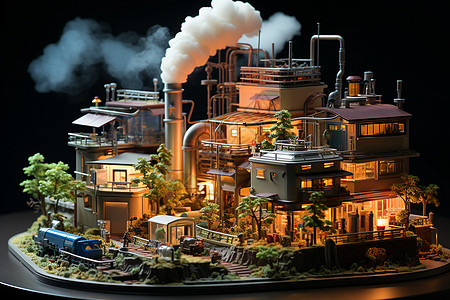 能源发电厂模型图片