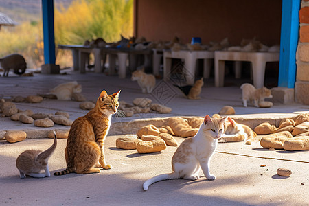 户外院子里的宠物小猫图片