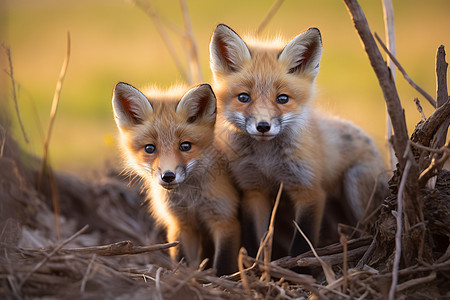 草堆里的狐狸图片
